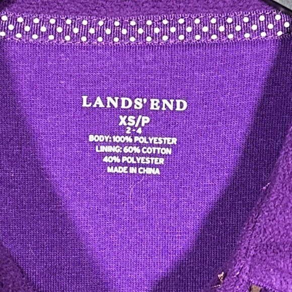Lands End Purple Button Down Shirt Four Pockets Warm Soft Texture Size XS/P 2-4 - Picture 6 of 10